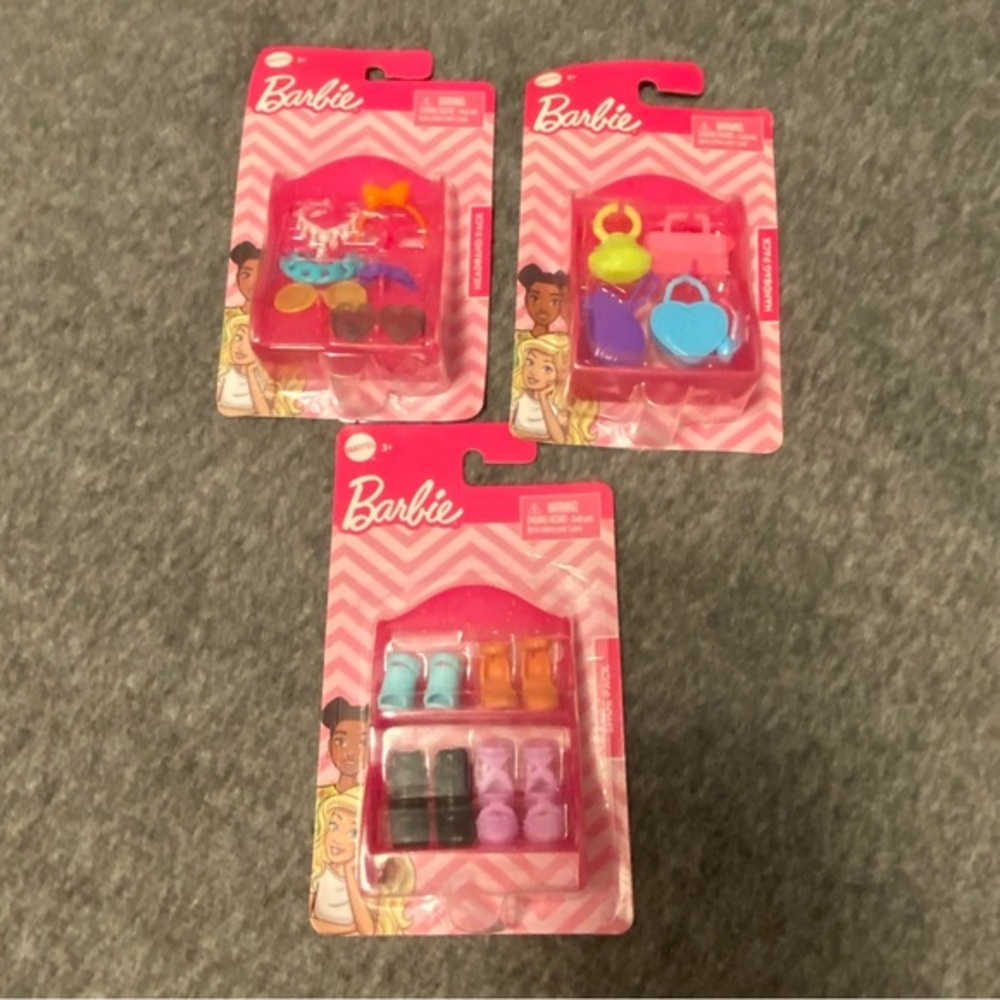 Barbie Accessories Dress Up Bundle Shoes Headbands And Hand Bags New